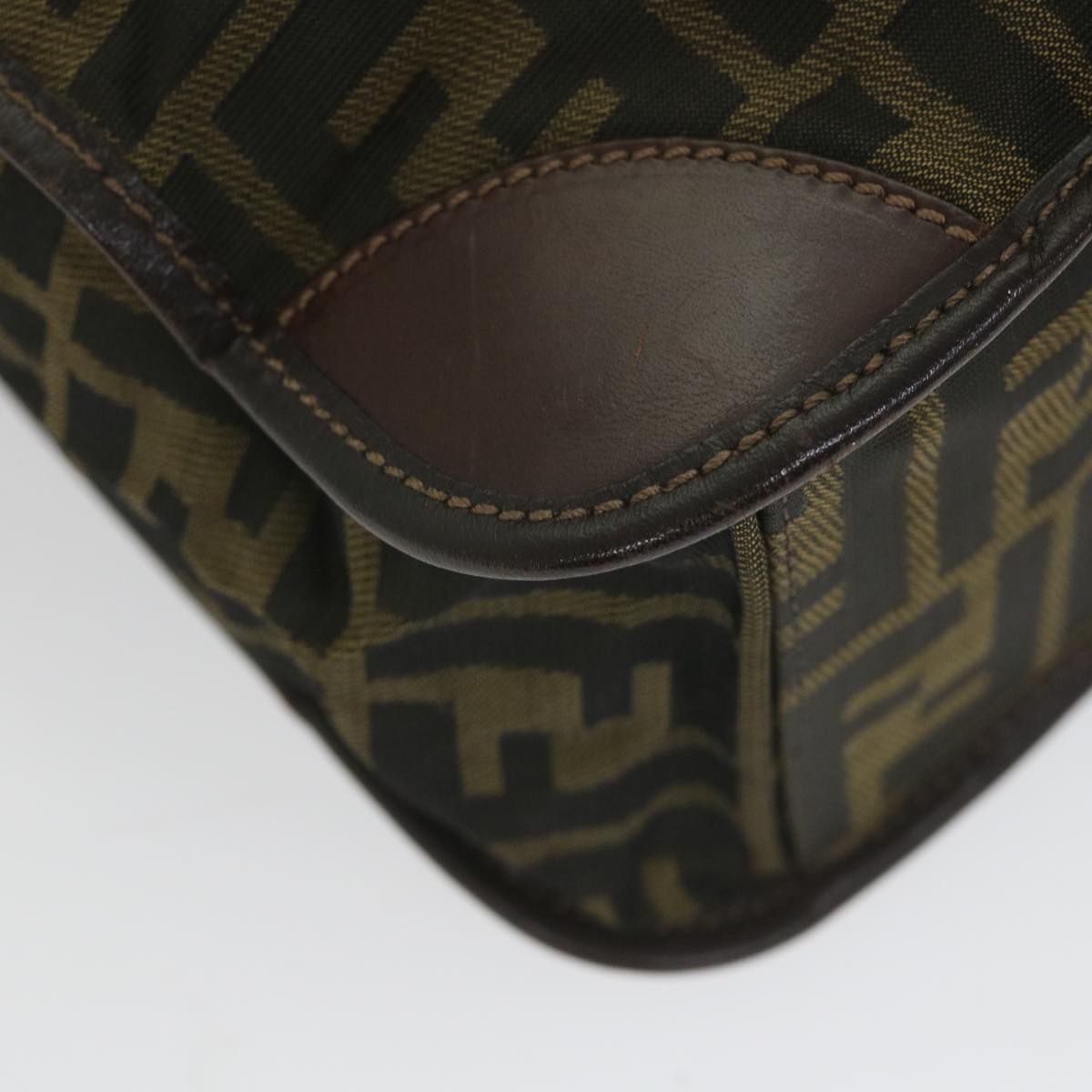 FENDI Zucca Canvas Hand Bag Black Brown 2321 26555 098 ar10692