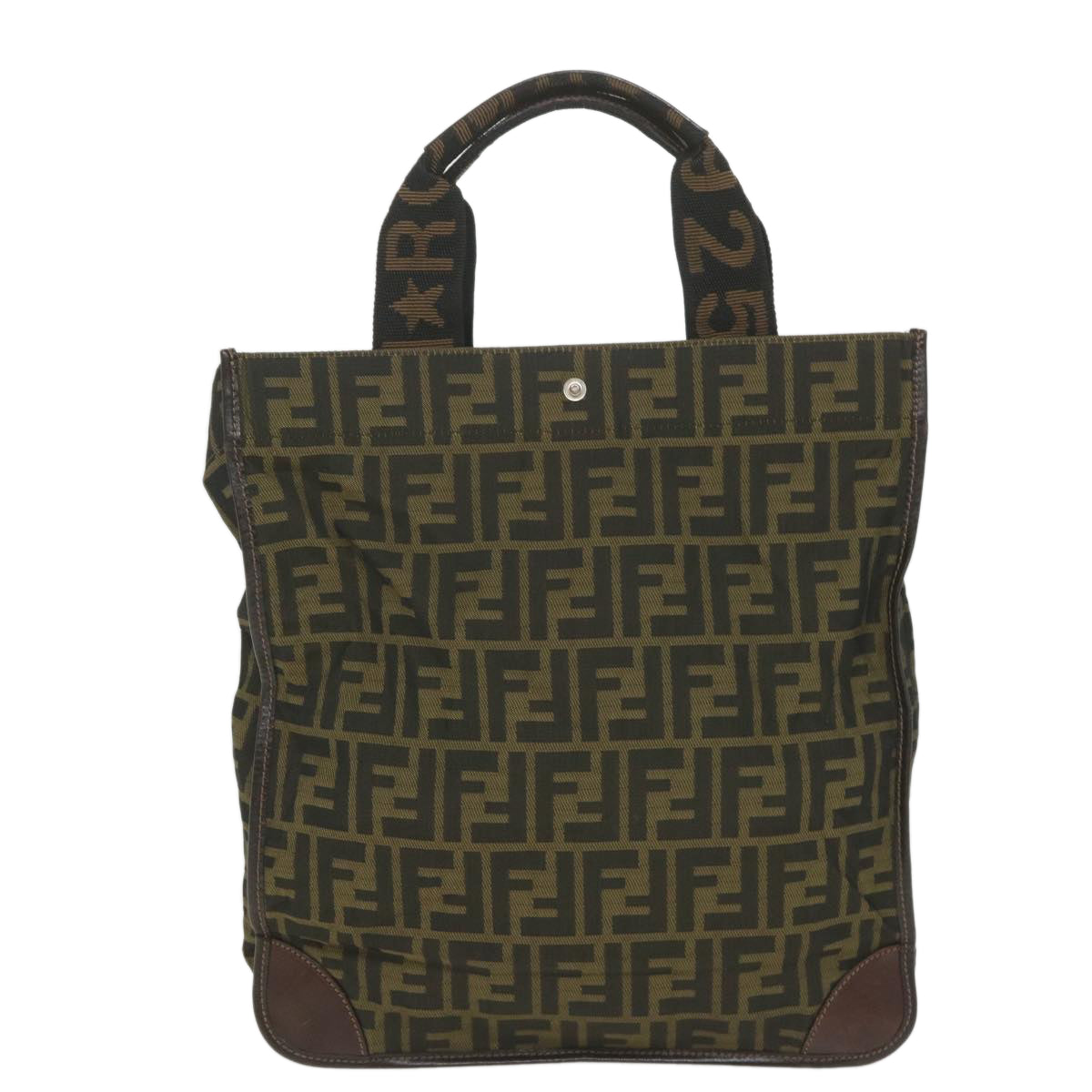 FENDI Zucca Canvas Hand Bag Black Brown 2321 26555 098 ar10692