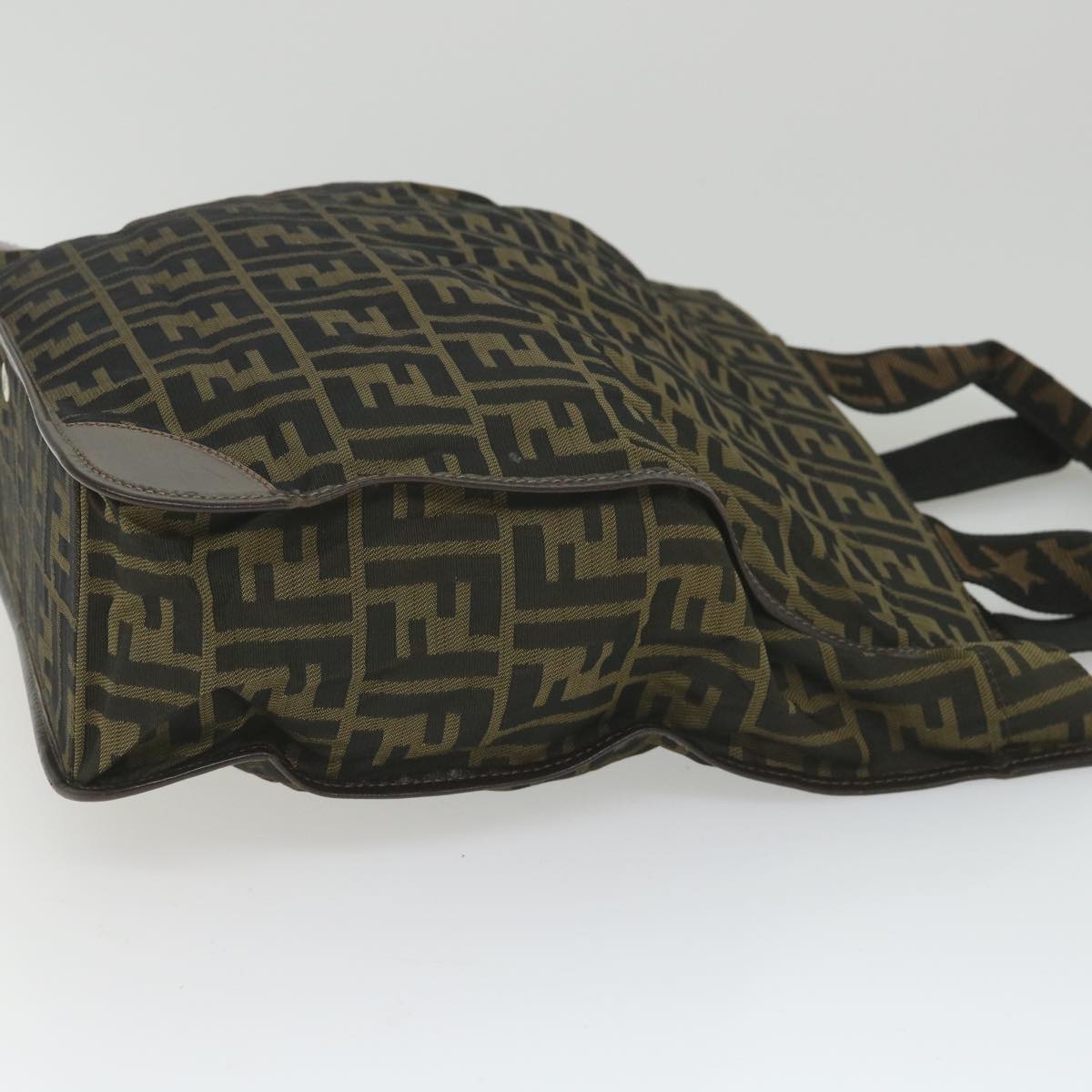 FENDI Zucca Canvas Hand Bag Black Brown 2321 26555 098 ar10692
