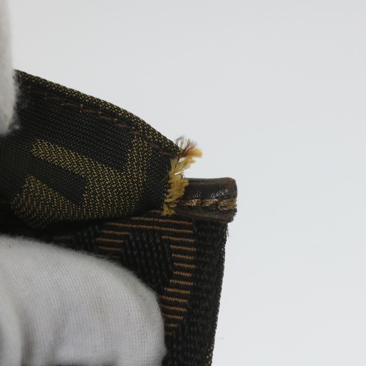 FENDI Zucca Canvas Hand Bag Black Brown 2321 26555 098 ar10692