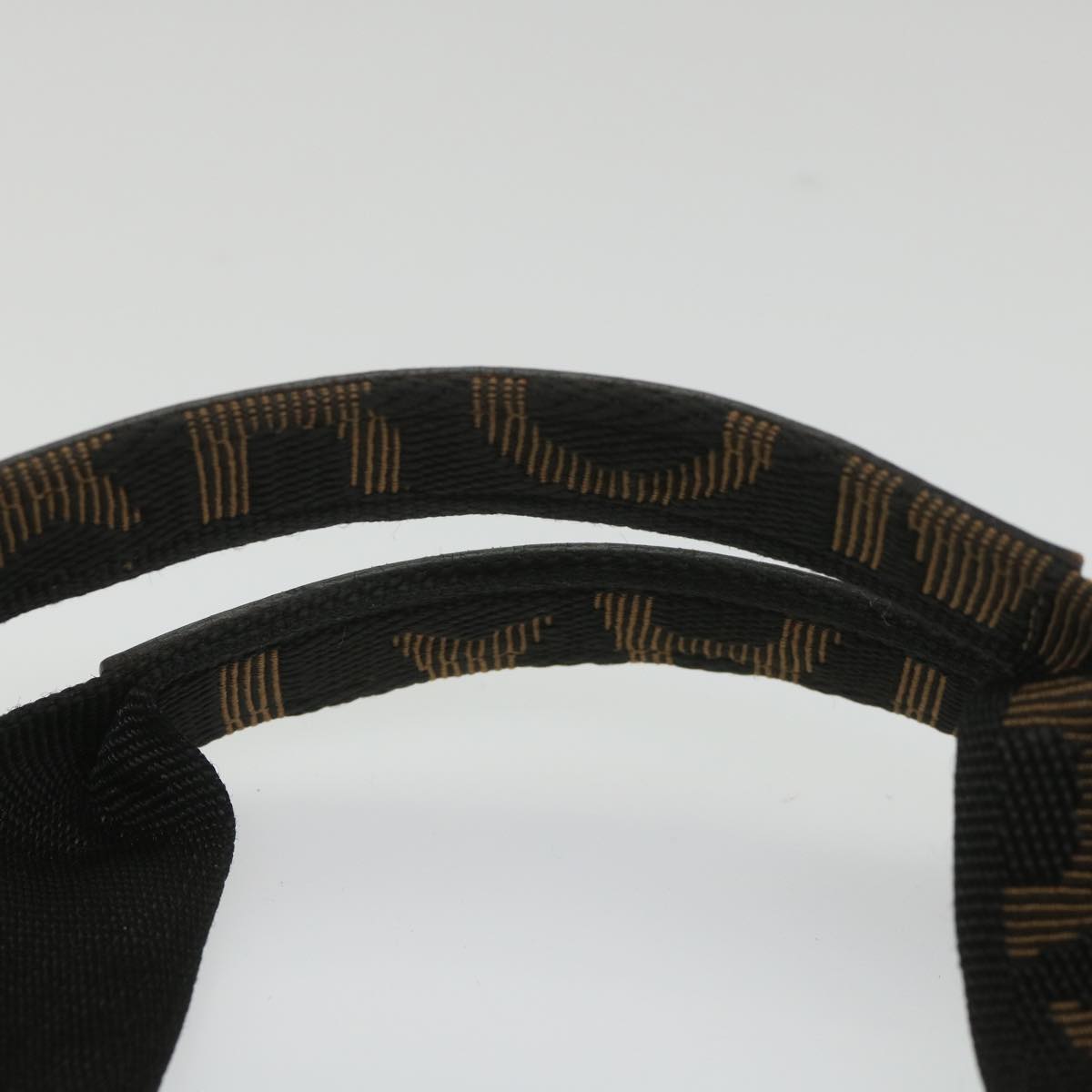 FENDI Zucca Canvas Hand Bag Black Brown 2321 26555 098 ar10692