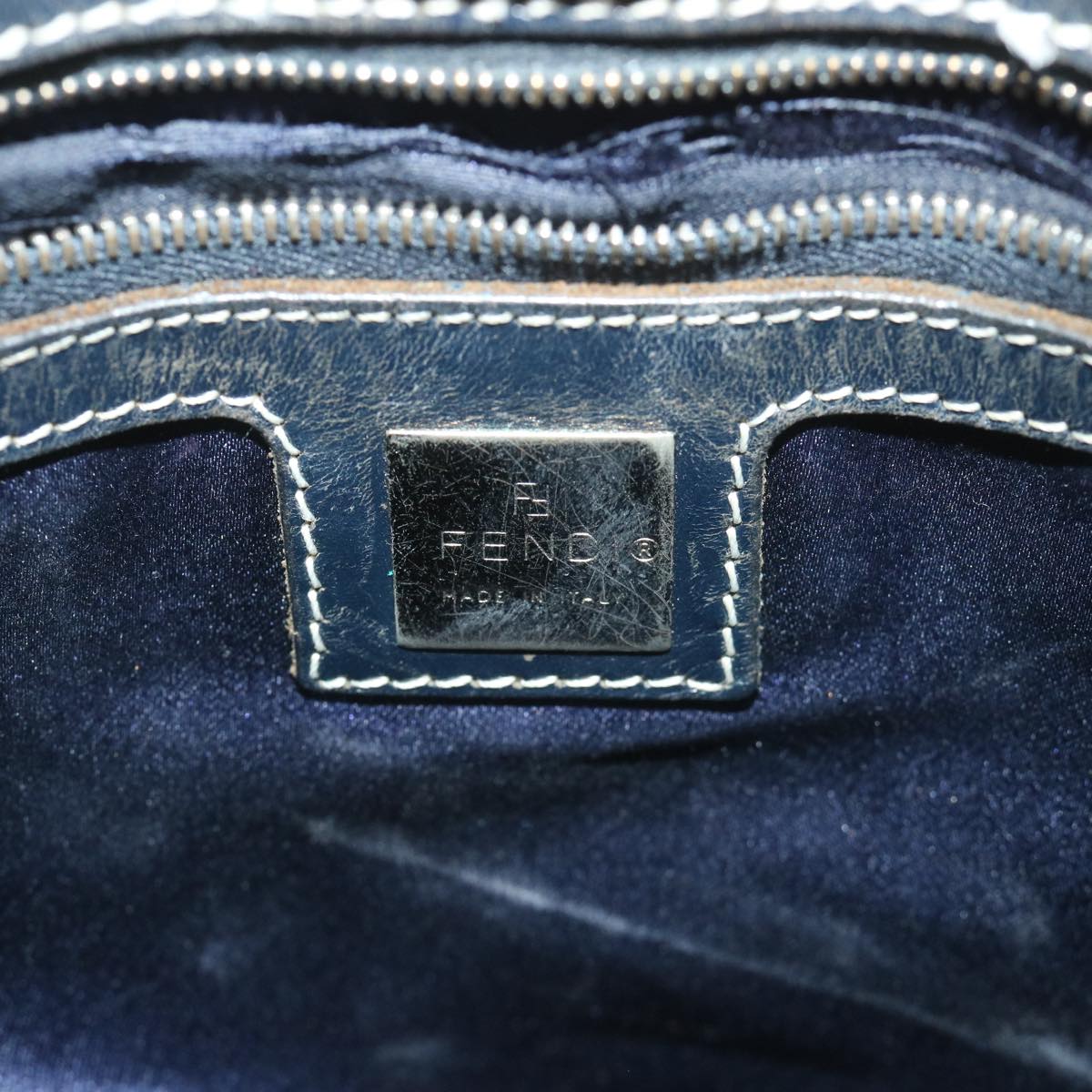 FENDI Zucchino Canvas Tote Bag Navy ar10829B