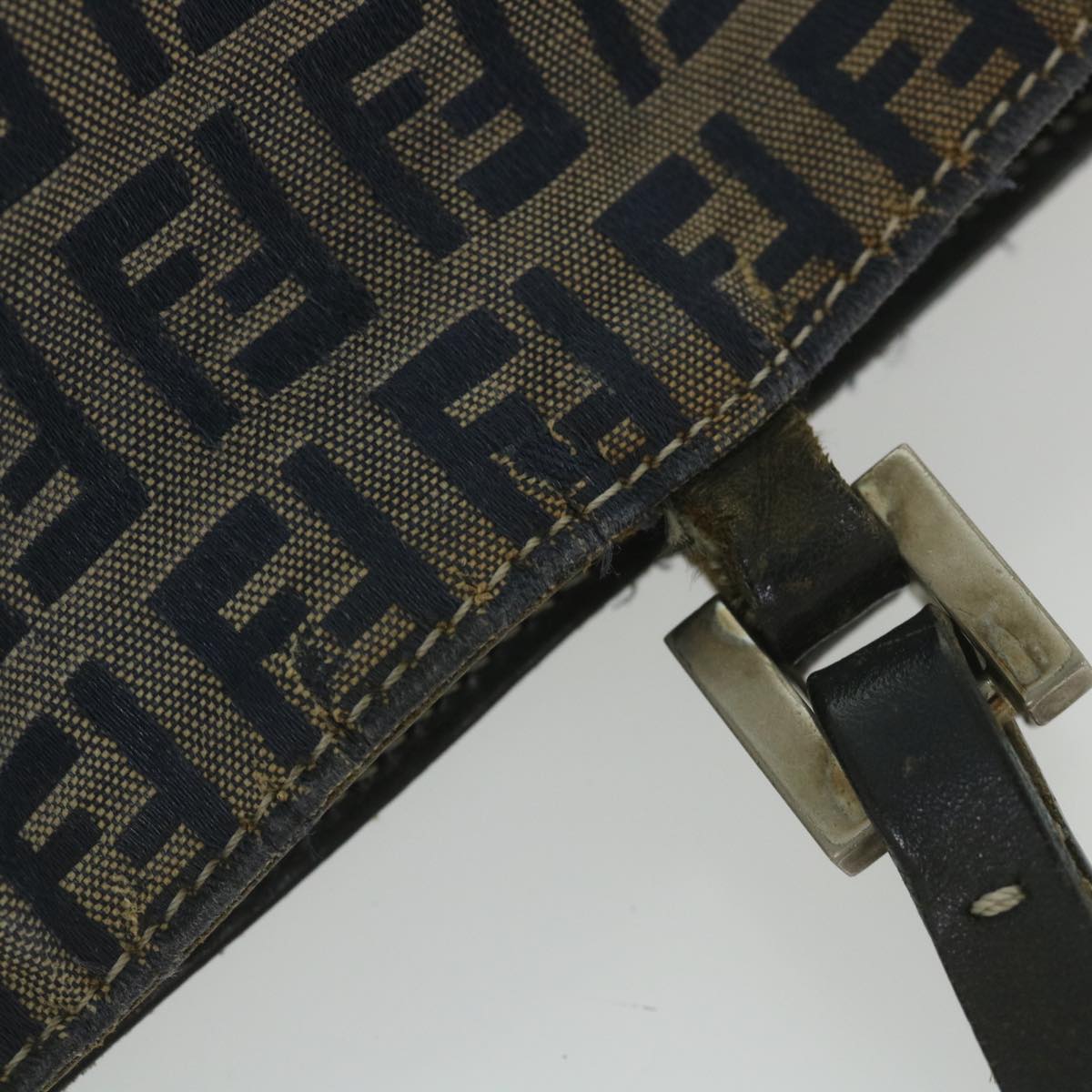 FENDI Zucchino Canvas Tote Bag Navy ar10829B