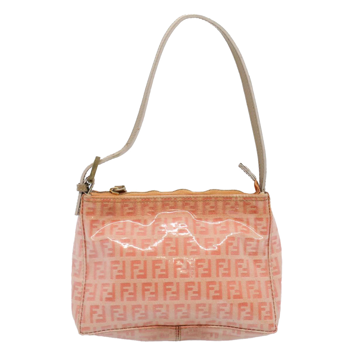 FENDI Zucchino Canvas Shoulder Bag Orange 010 26810 018 ar10855B