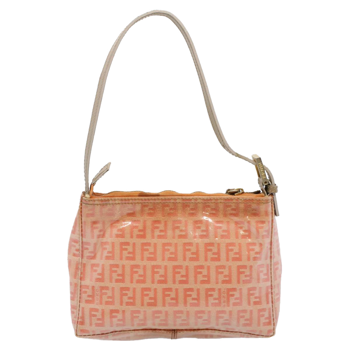 FENDI Zucchino Canvas Shoulder Bag Orange 010 26810 018 ar10855B