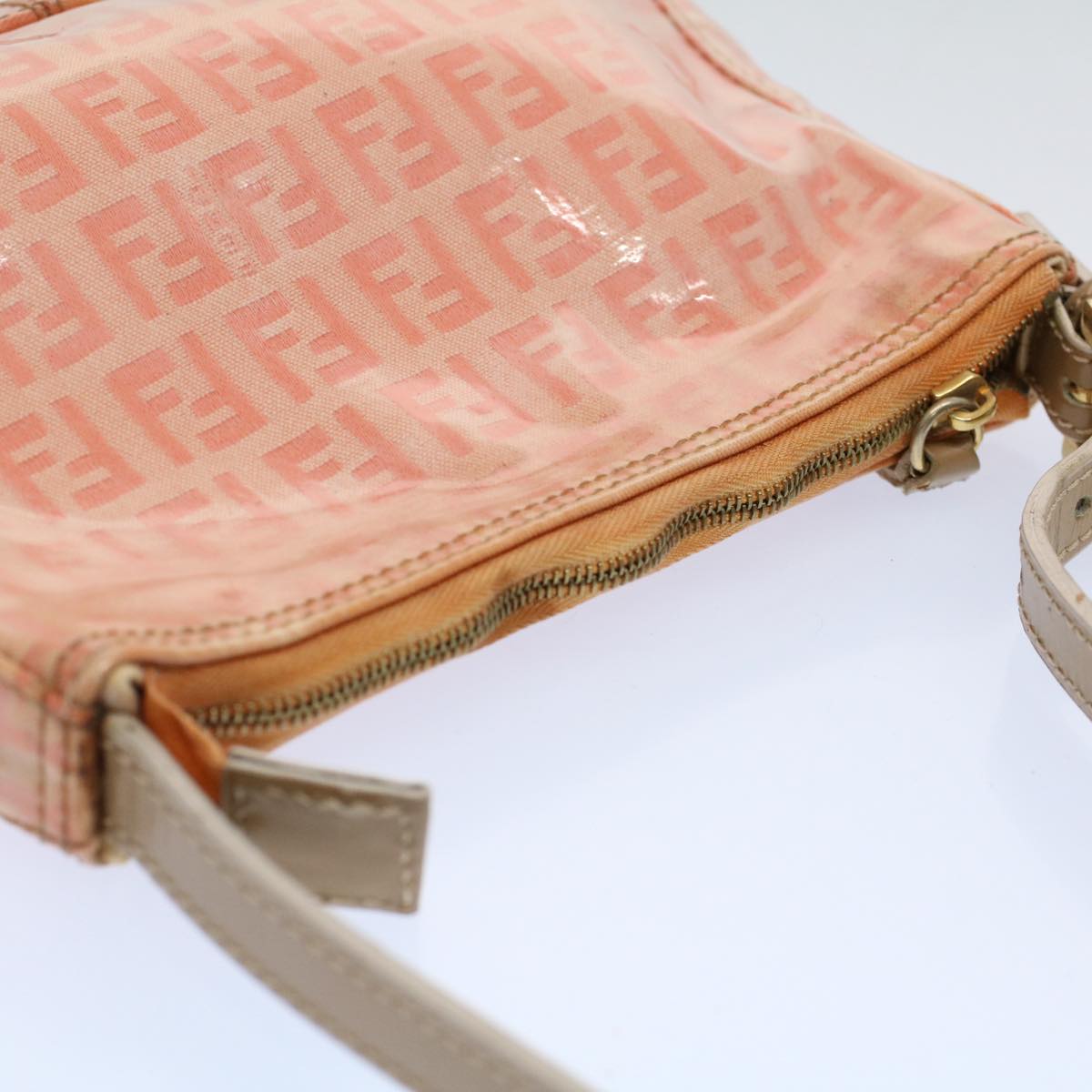 FENDI Zucchino Canvas Shoulder Bag Orange 010 26810 018 ar10855B