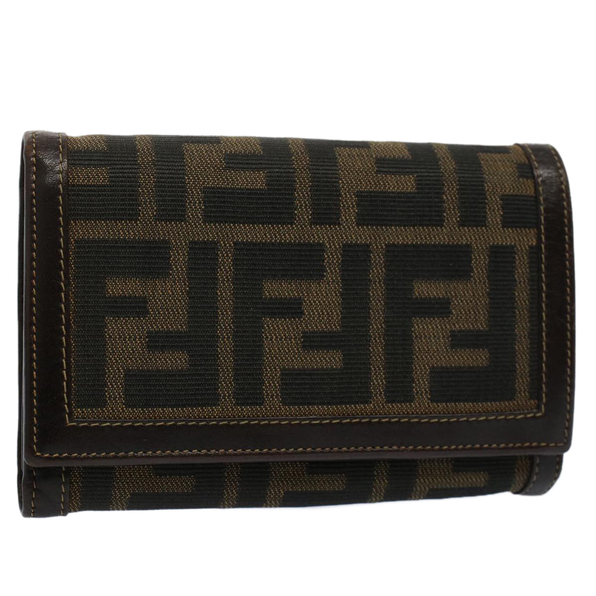 FENDI Zucca Canvas Wallet Black Brown 2266 31052 088 ar10887