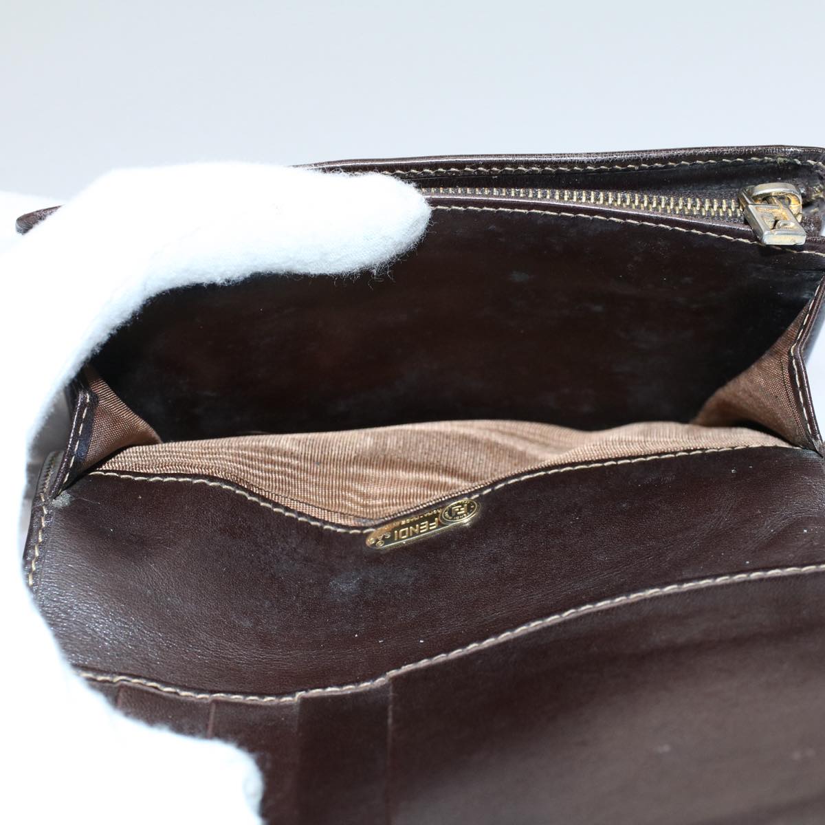 FENDI Zucca Canvas Wallet Black Brown 2266 31052 088 ar10887