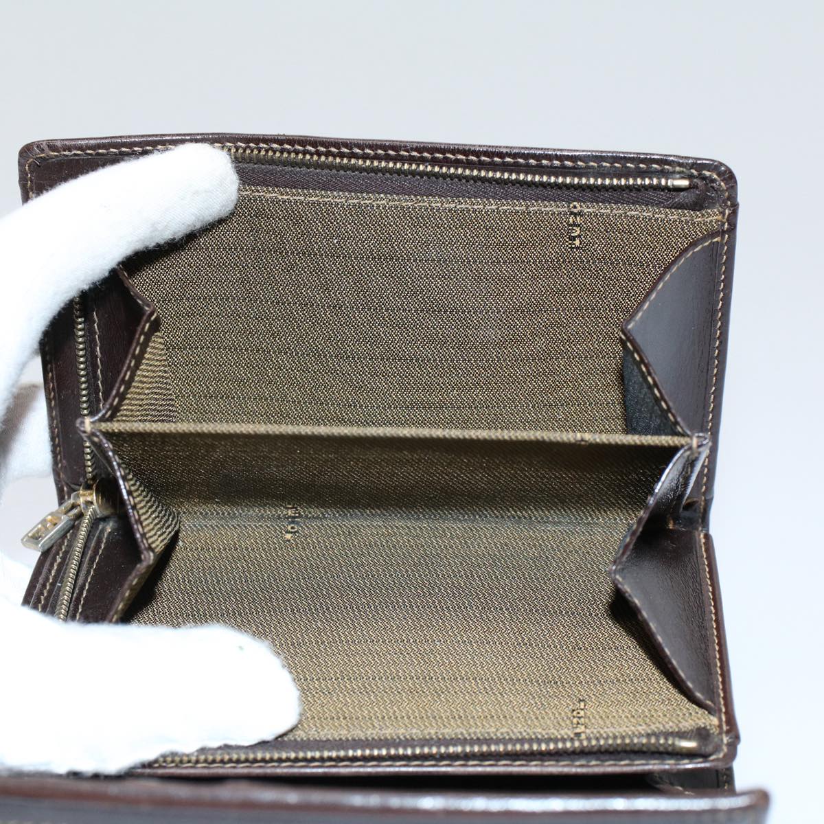 FENDI Zucca Canvas Wallet Black Brown 2266 31052 088 ar10887
