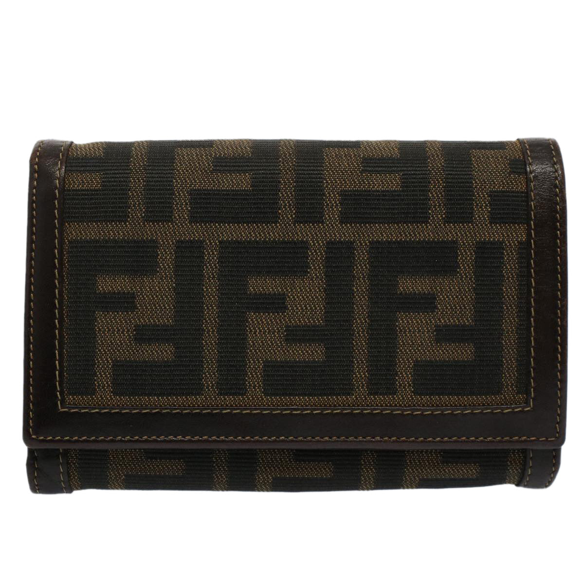FENDI Zucca Canvas Wallet Black Brown 2266 31052 088 ar10887