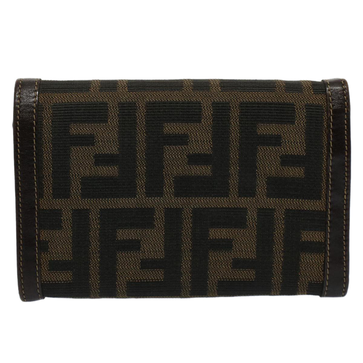 FENDI Zucca Canvas Wallet Black Brown 2266 31052 088 ar10887