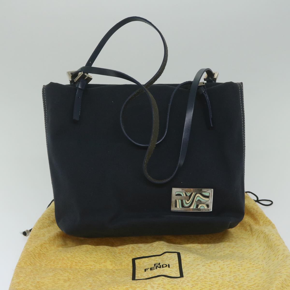 FENDI Tote Bag Canvas Navy ar10959B