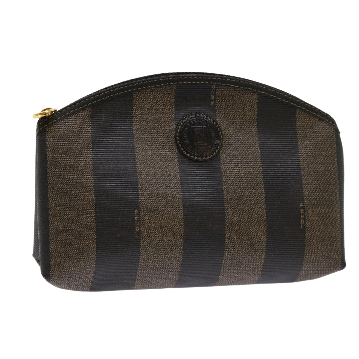 FENDI Pecan Canvas Pouch Coated Canvas Brown ar11022