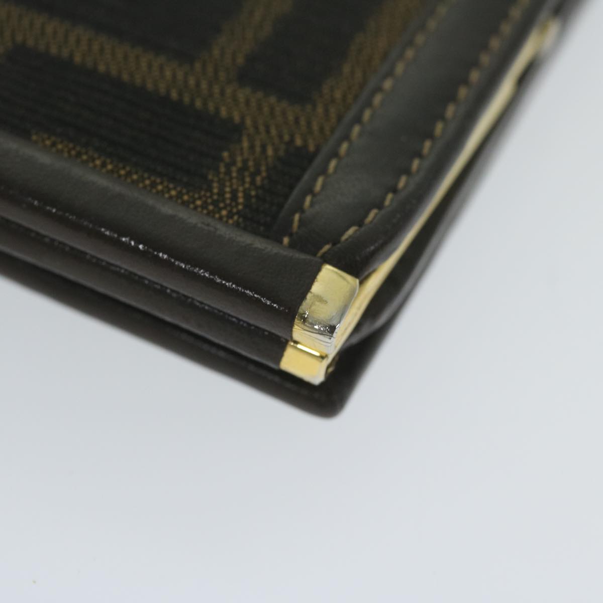 FENDI Zucca Canvas Wallet Black Brown ar11107