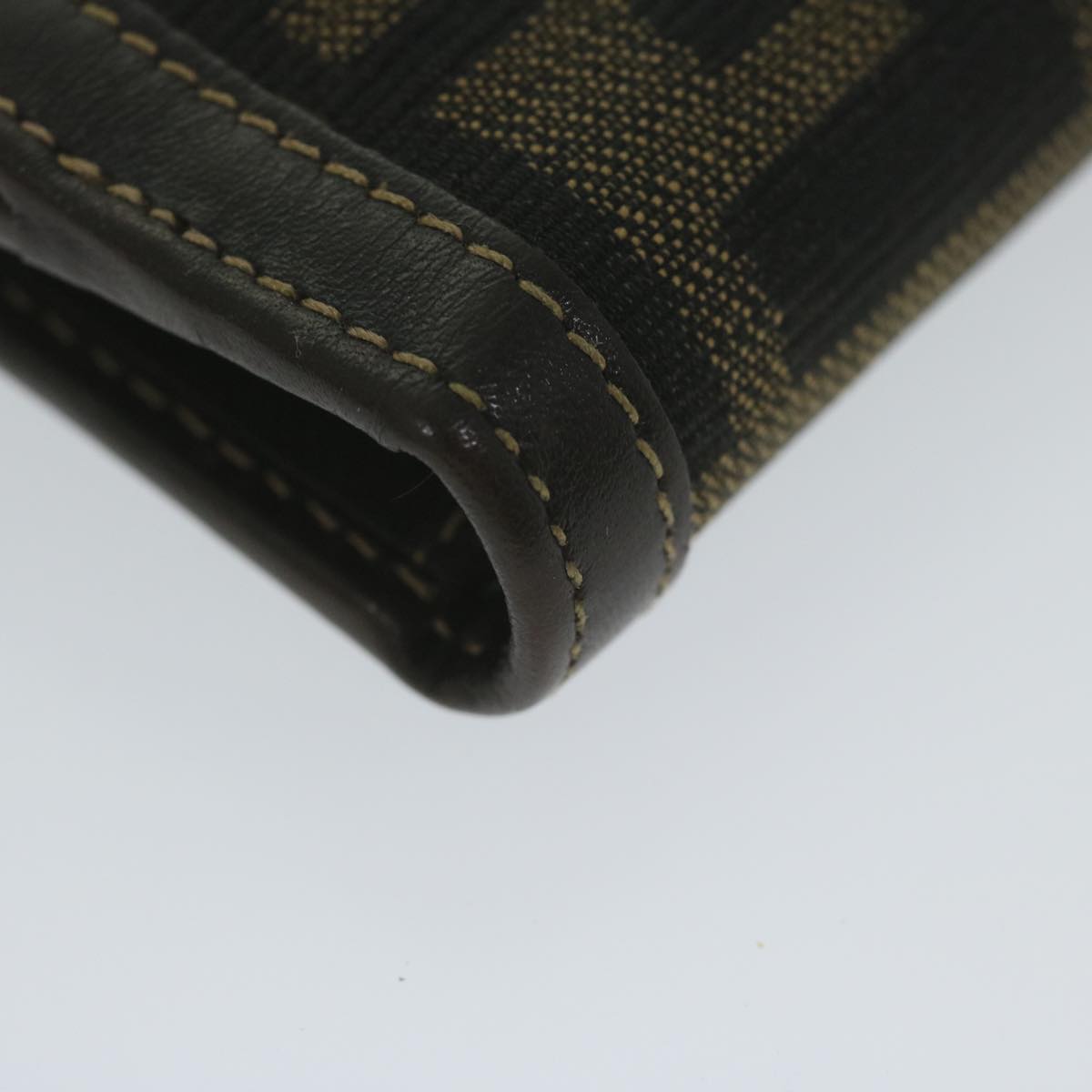 FENDI Zucca Canvas Wallet Black Brown ar11107