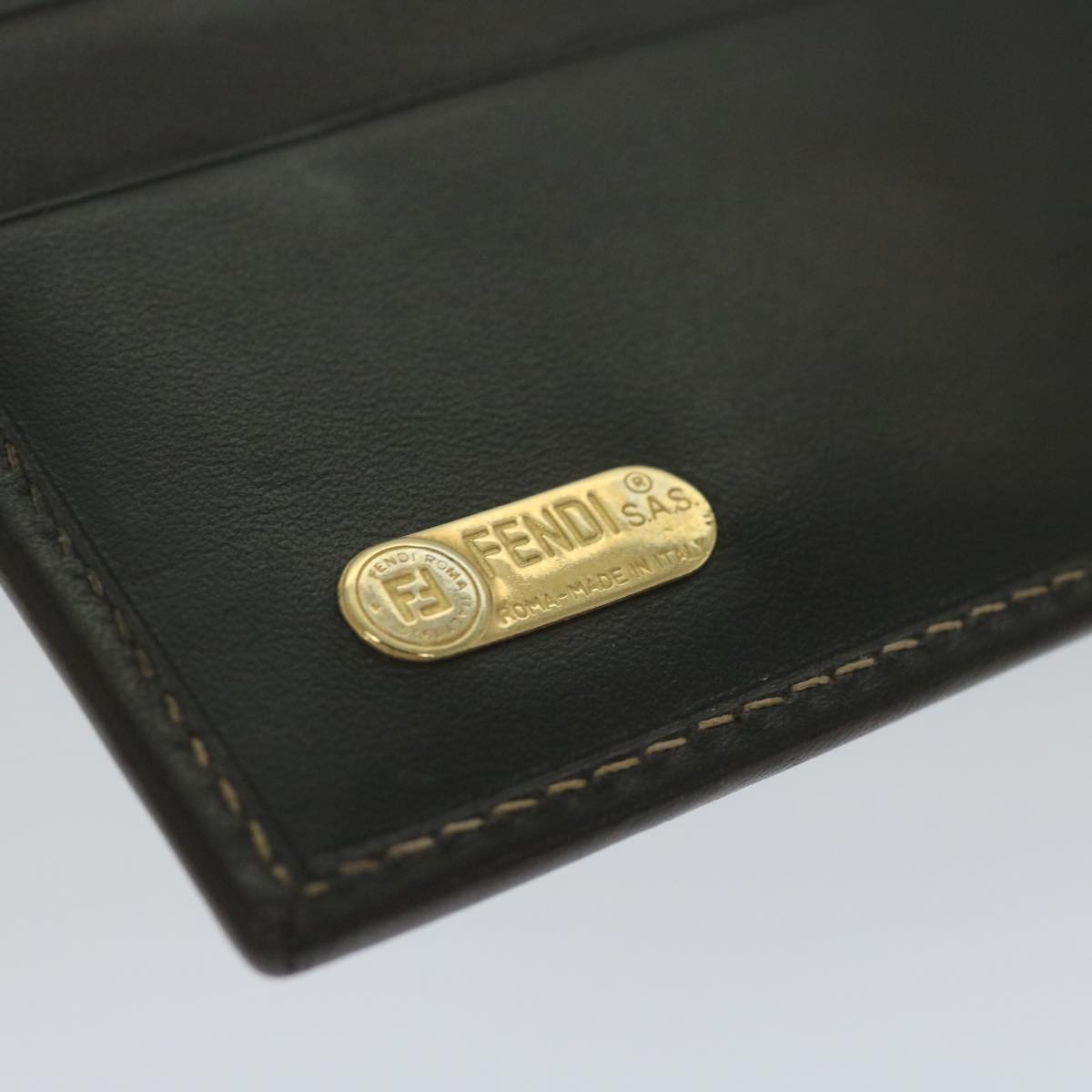 FENDI Zucca Canvas Wallet Black Brown ar11107