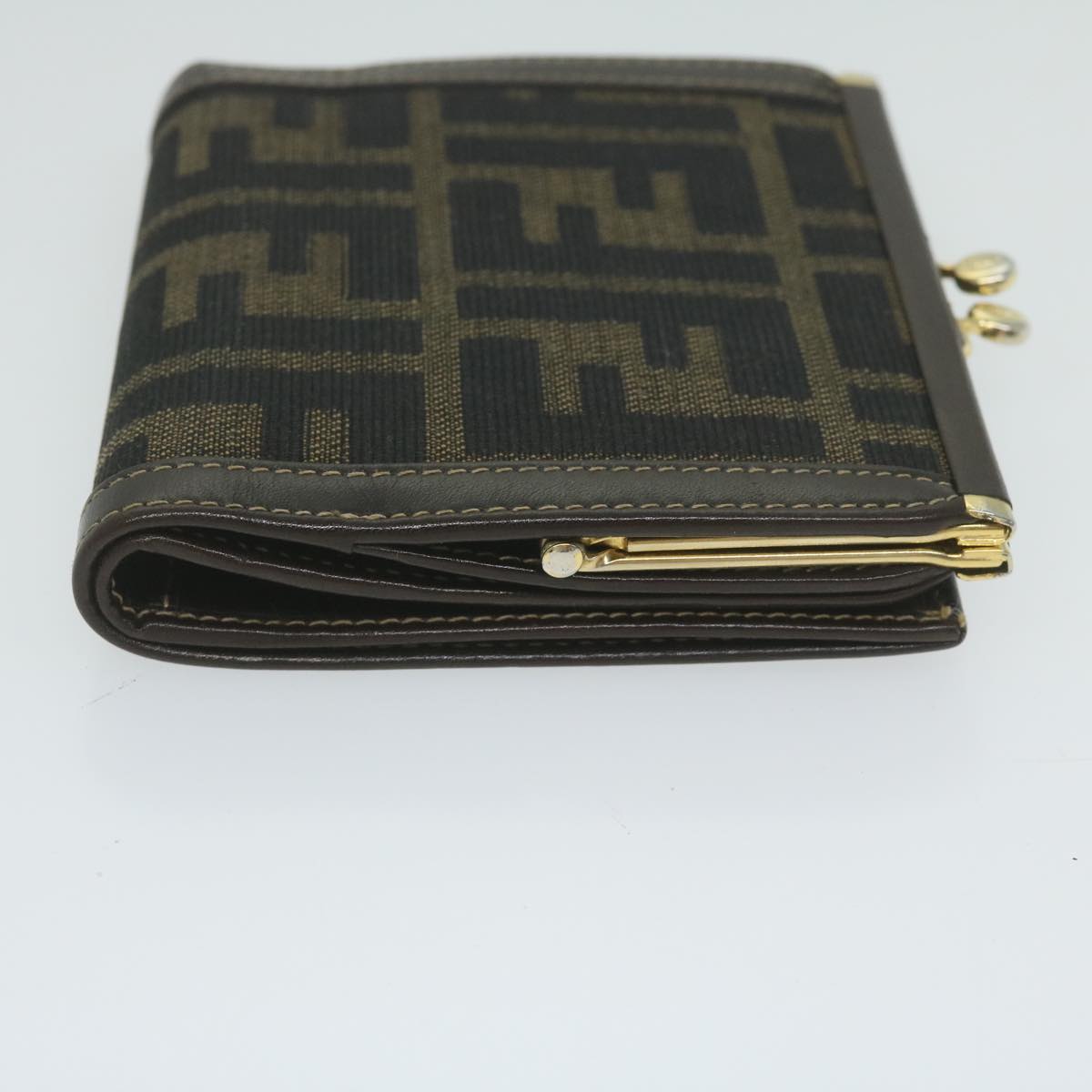 FENDI Zucca Canvas Wallet Black Brown ar11107