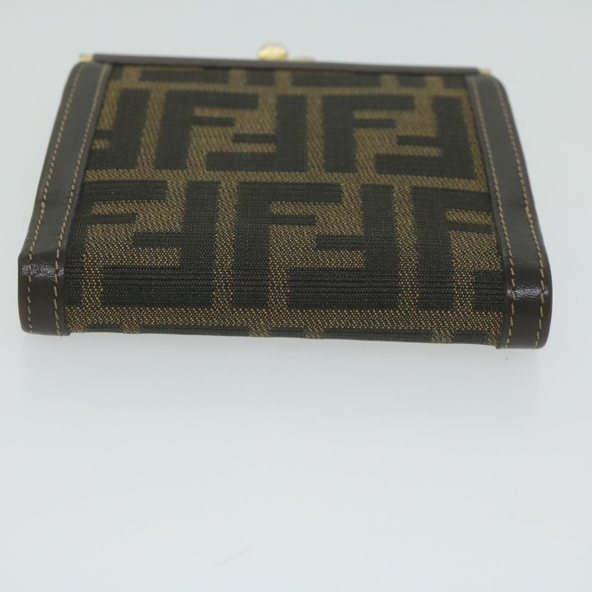 FENDI Zucca Canvas Wallet Black Brown ar11107