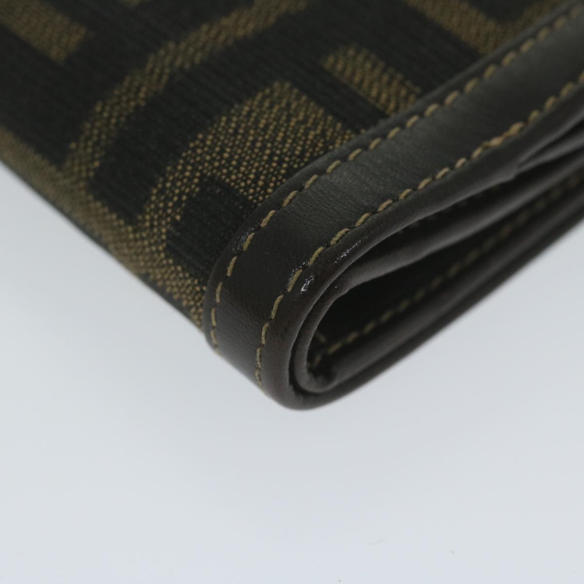 FENDI Zucca Canvas Wallet Black Brown ar11107