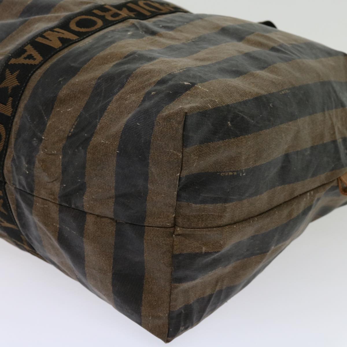 FENDI Pecan Canvas Boston Bag Black Brown ar11139