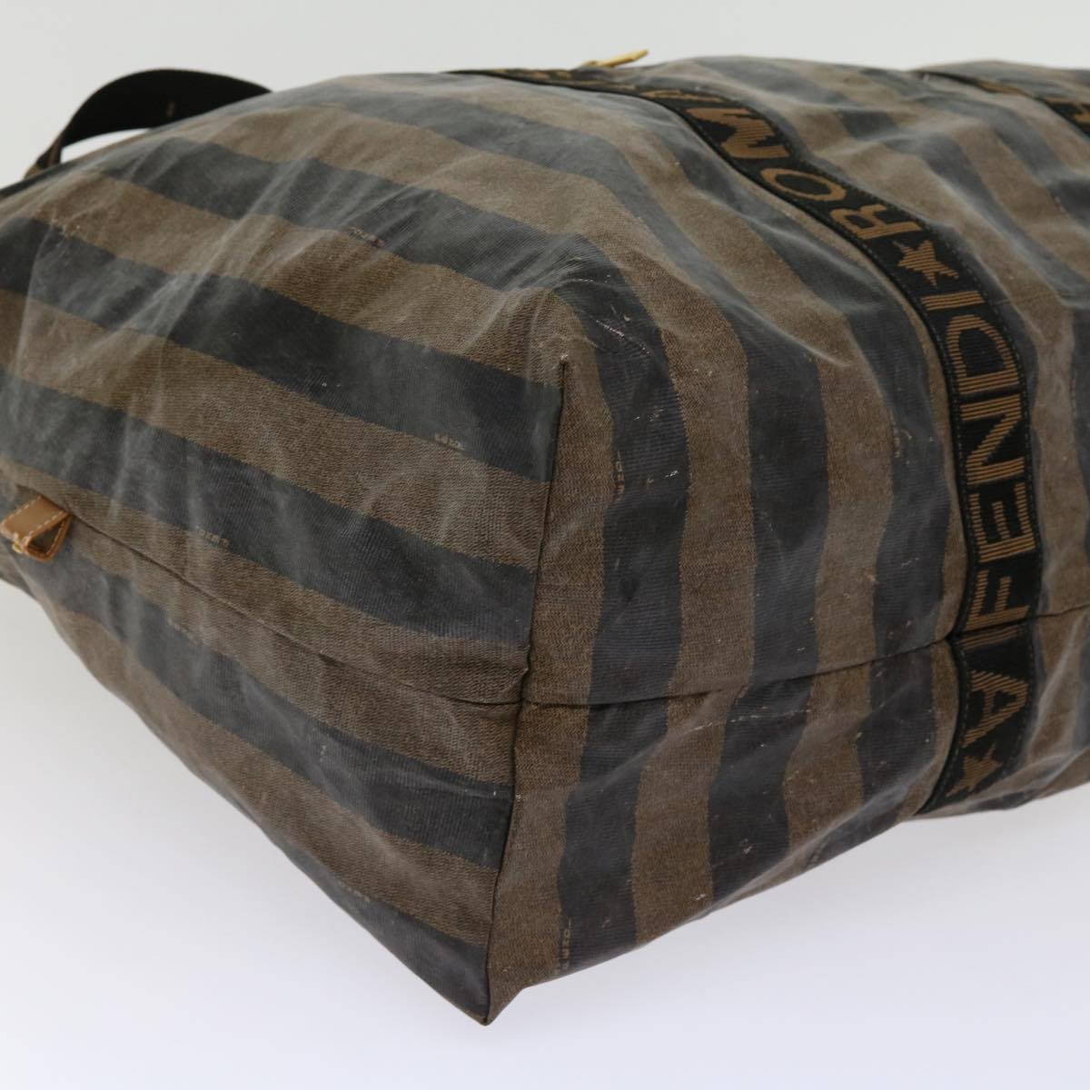FENDI Pecan Canvas Boston Bag Black Brown ar11139