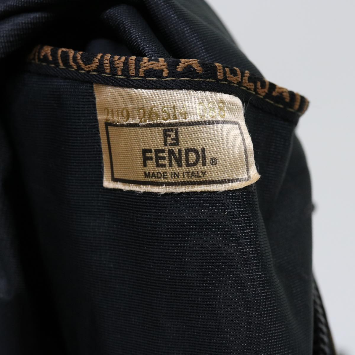 FENDI Pecan Canvas Boston Bag Black Brown ar11139