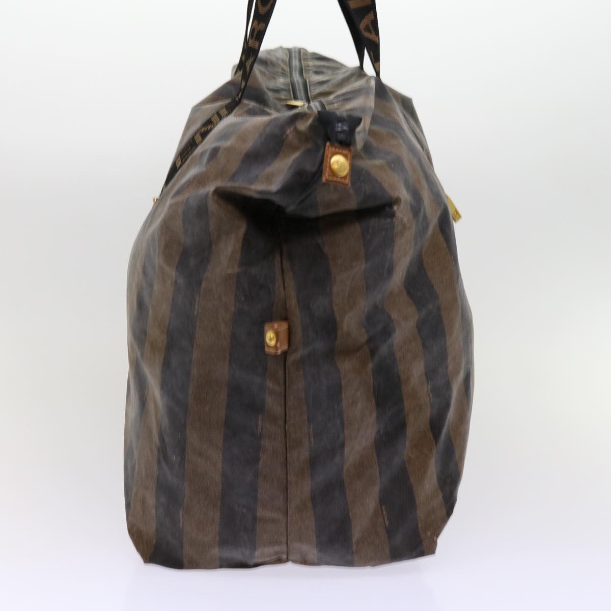 FENDI Pecan Canvas Boston Bag Black Brown ar11139