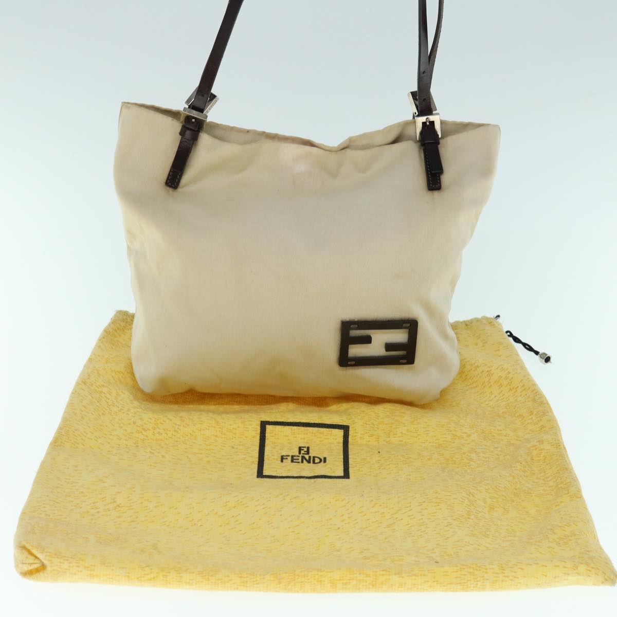 FENDI Shoulder Bag Canvas Beige ar11175B