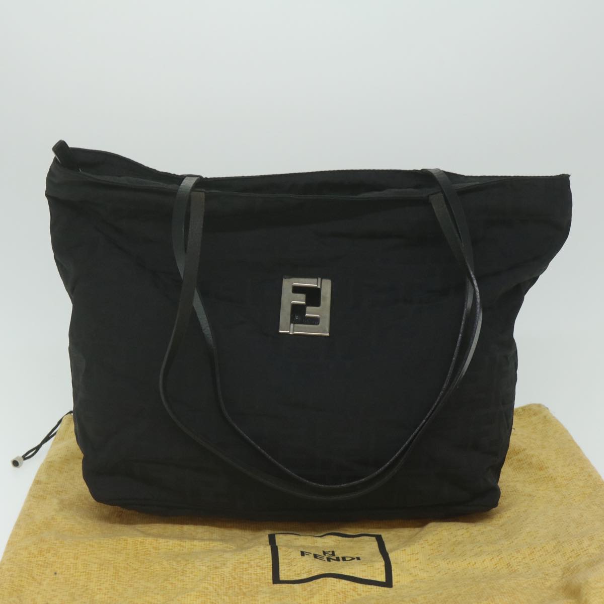 FENDI Zucca Canvas Tote Bag Black ar11225