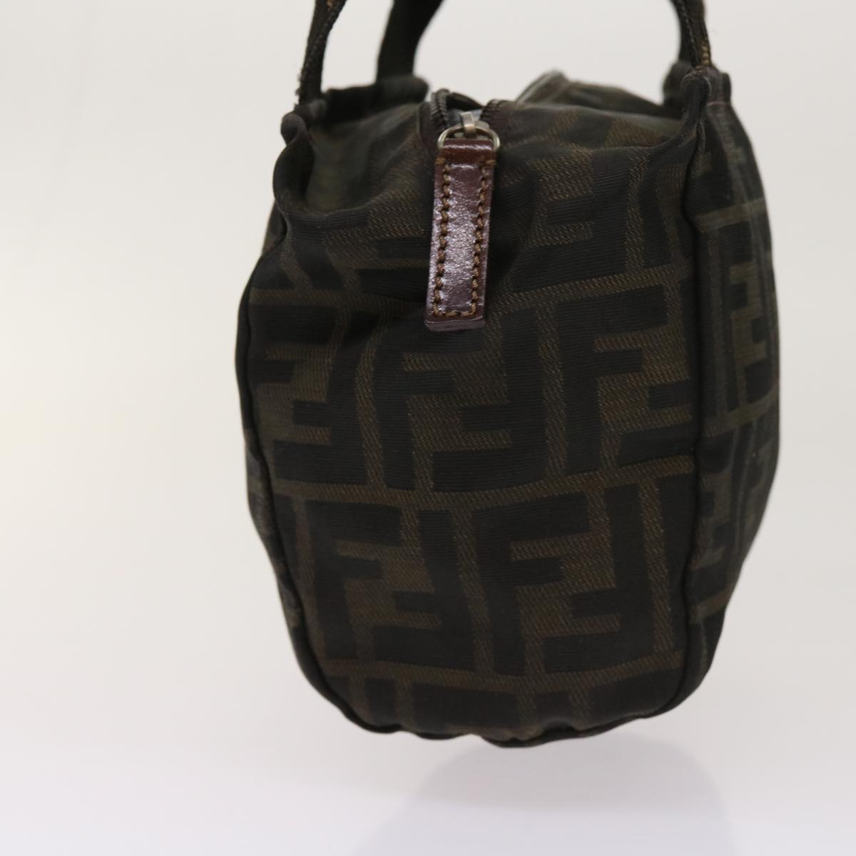 FENDI Zucca Pecan Canvas Hand Bag Nylon 3Set Brown Black ar11235