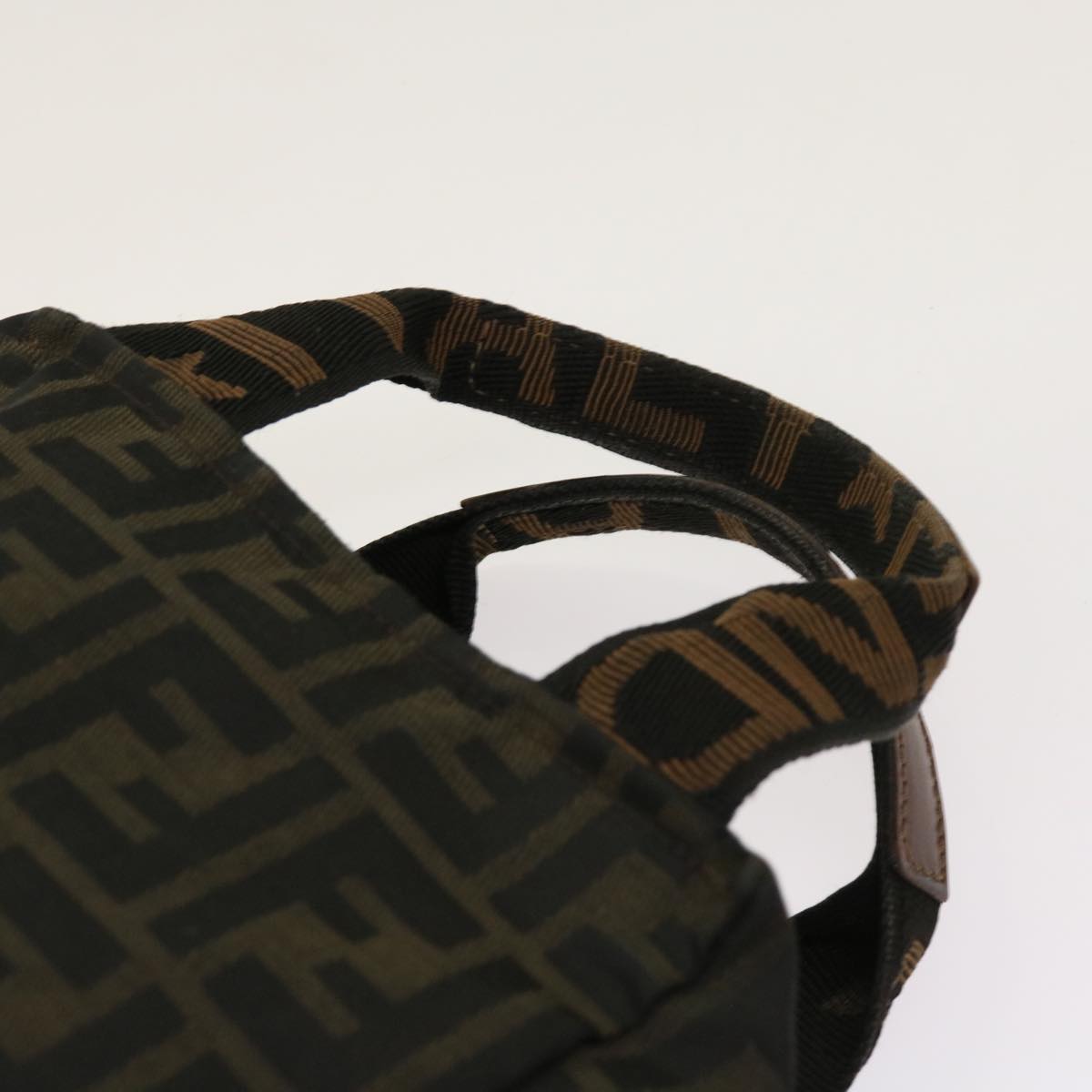 FENDI Zucca Pecan Canvas Hand Bag Nylon 3Set Brown Black ar11235
