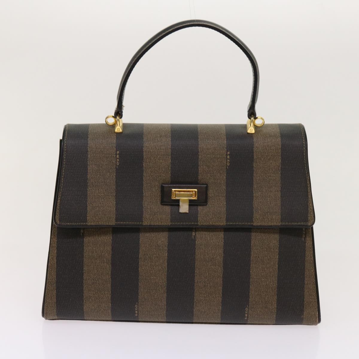 FENDI Zucca Pecan Canvas Hand Bag Nylon 3Set Brown Black ar11235