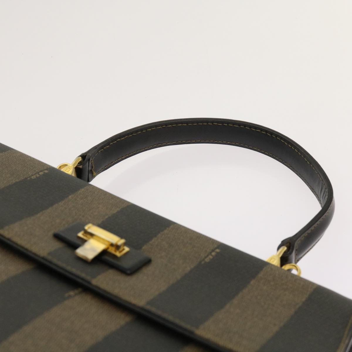 FENDI Zucca Pecan Canvas Hand Bag Nylon 3Set Brown Black ar11235
