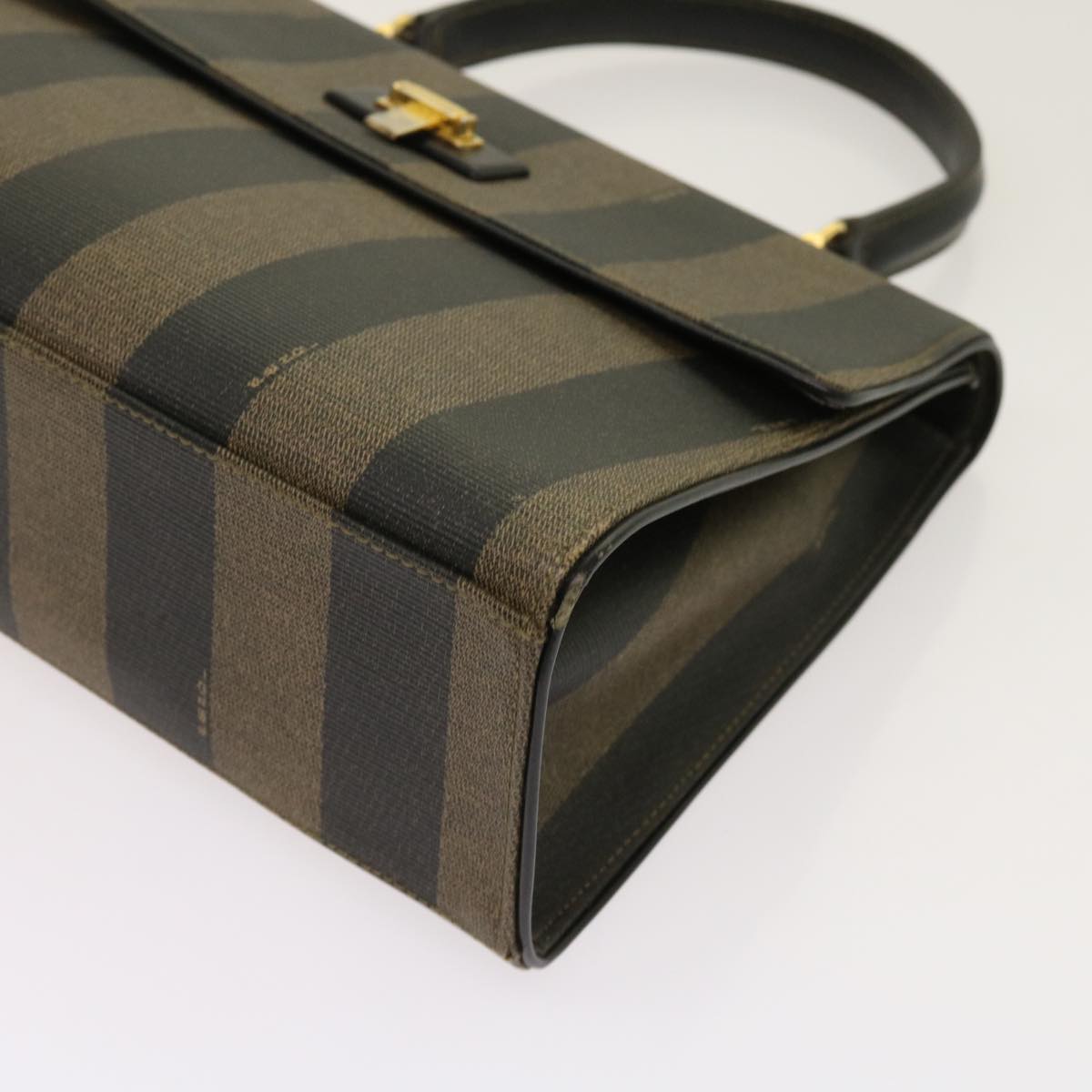 FENDI Zucca Pecan Canvas Hand Bag Nylon 3Set Brown Black ar11235