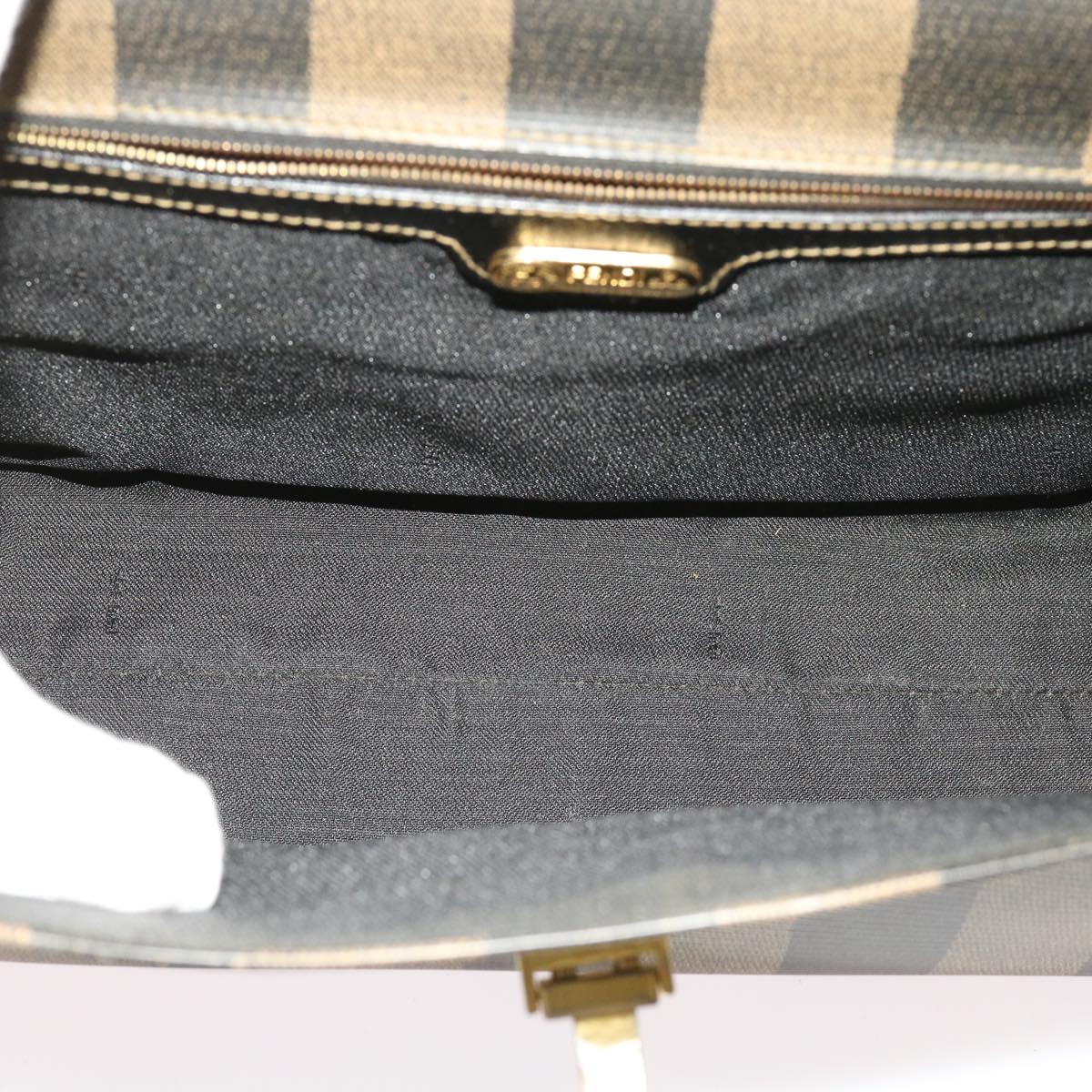 FENDI Zucca Pecan Canvas Hand Bag Nylon 3Set Brown Black ar11235