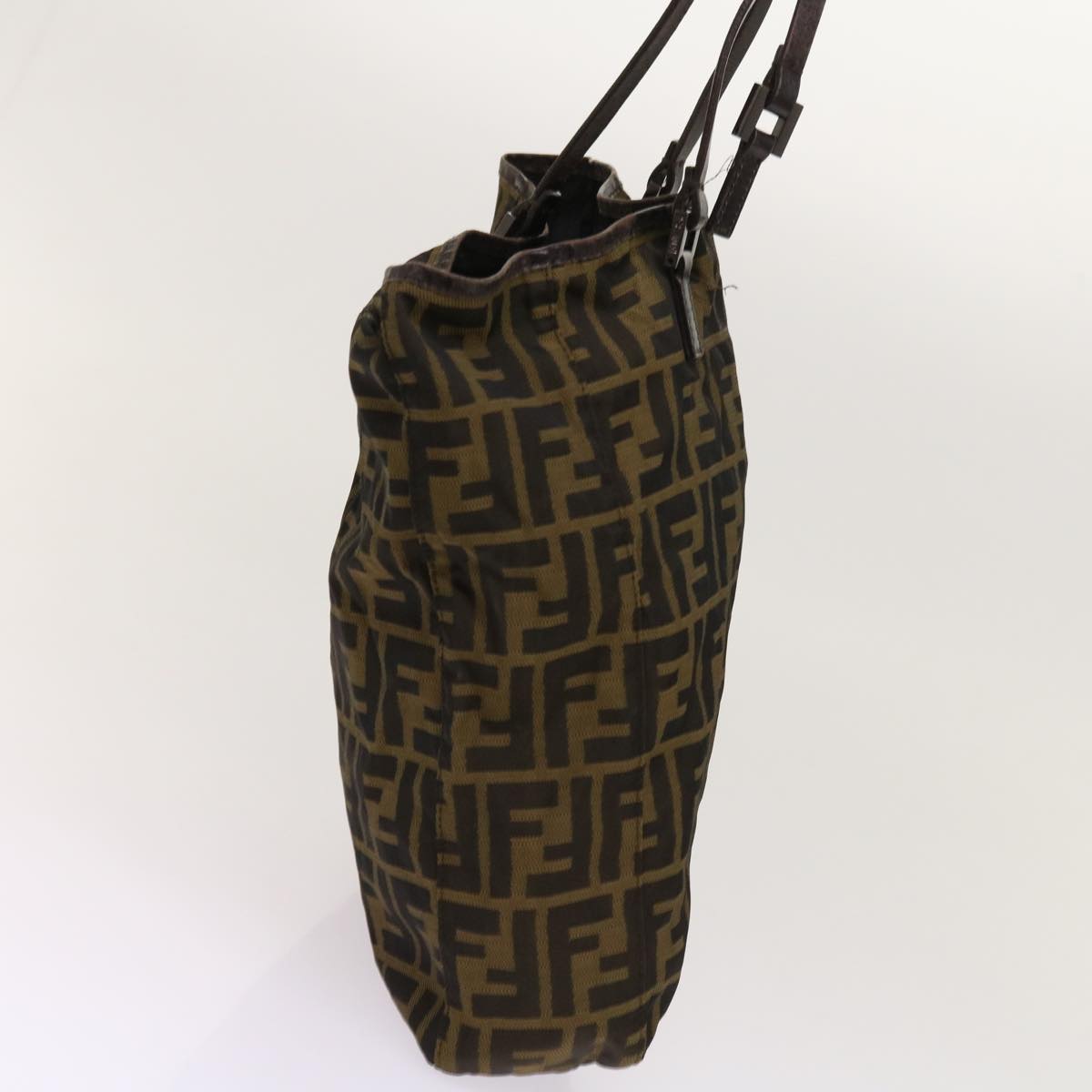 FENDI Zucca Pecan Canvas Hand Bag Nylon 3Set Brown Black ar11235