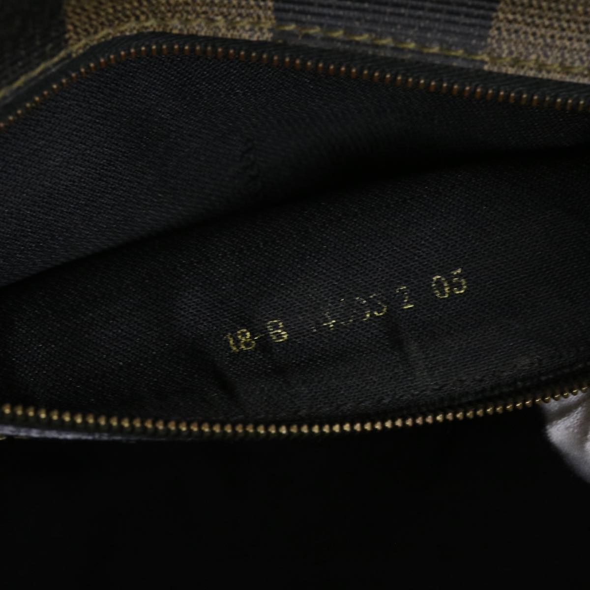 FENDI Zucca Pecan Canvas Hand Bag Nylon 3Set Brown Black ar11235
