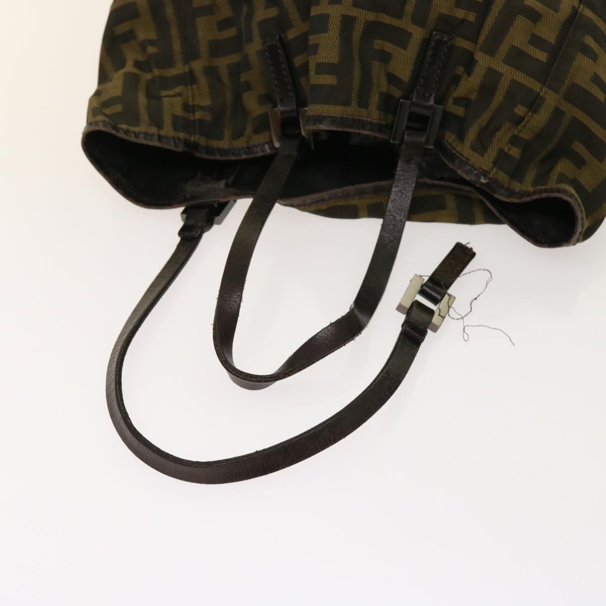 FENDI Zucca Pecan Canvas Hand Bag Nylon 3Set Brown Black ar11235