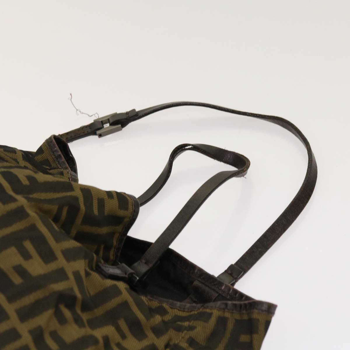FENDI Zucca Pecan Canvas Hand Bag Nylon 3Set Brown Black ar11235
