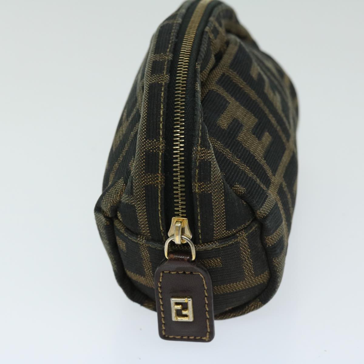 FENDI Zucca Canvas Pouch Brown Black ar11515