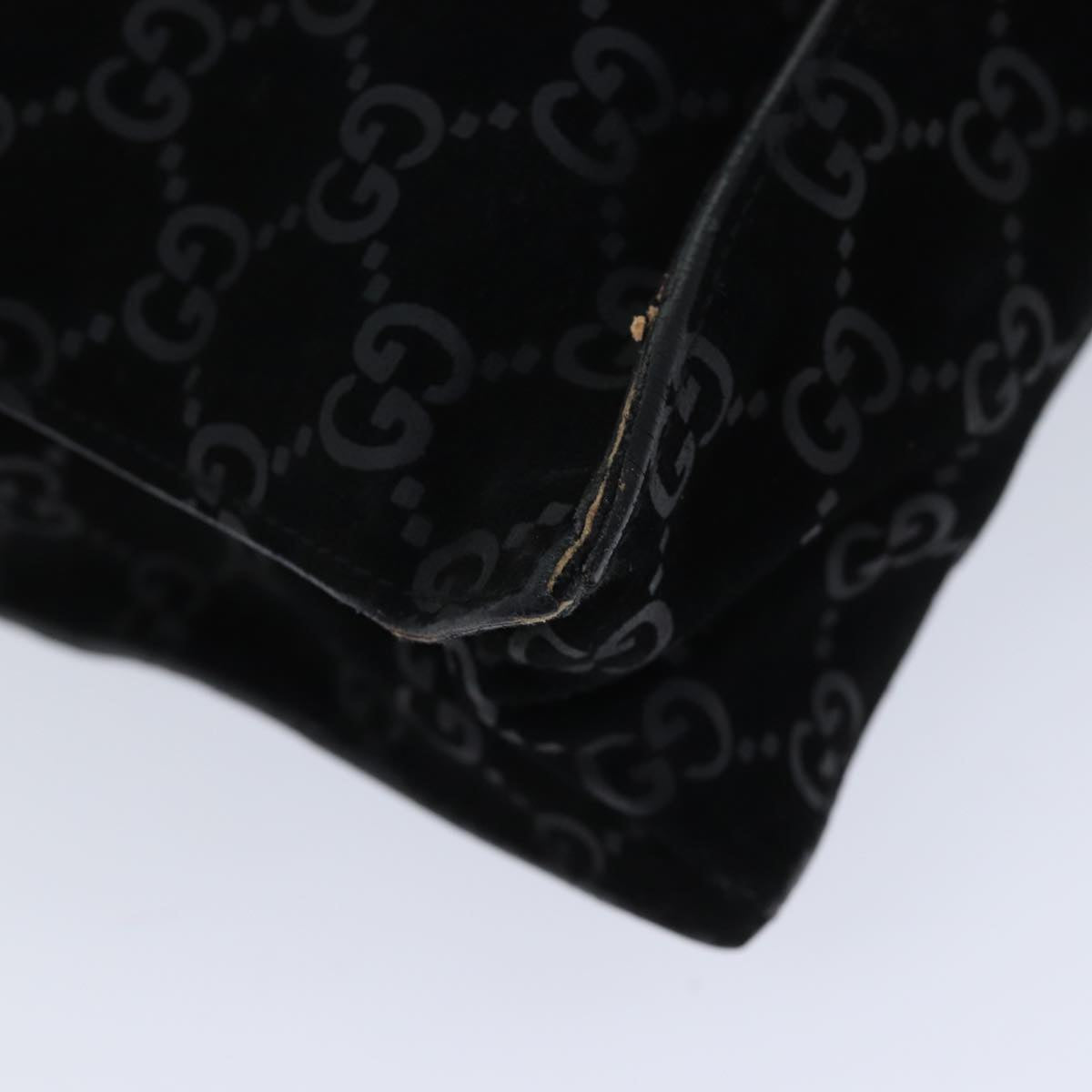GUCCI GG Canvas Tote Bag Suede Black ar11680