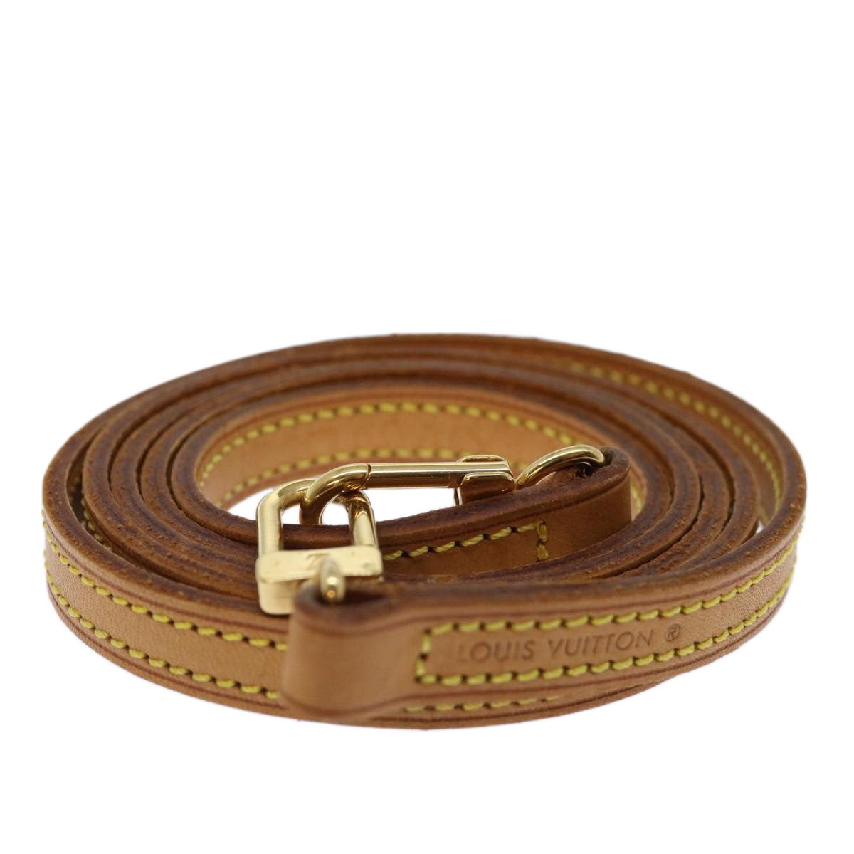 LOUIS VUITTON Shoulder Strap Leather 44.9"" Beige LV ar11723