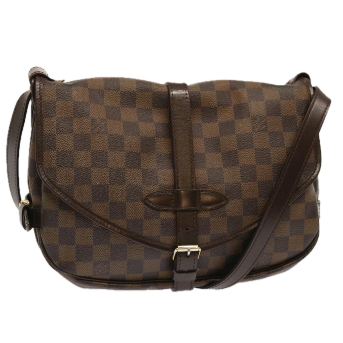 LOUIS VUITTON Damier Ebene Saumur 30 Shoulder Bag N48081 LV ar11752