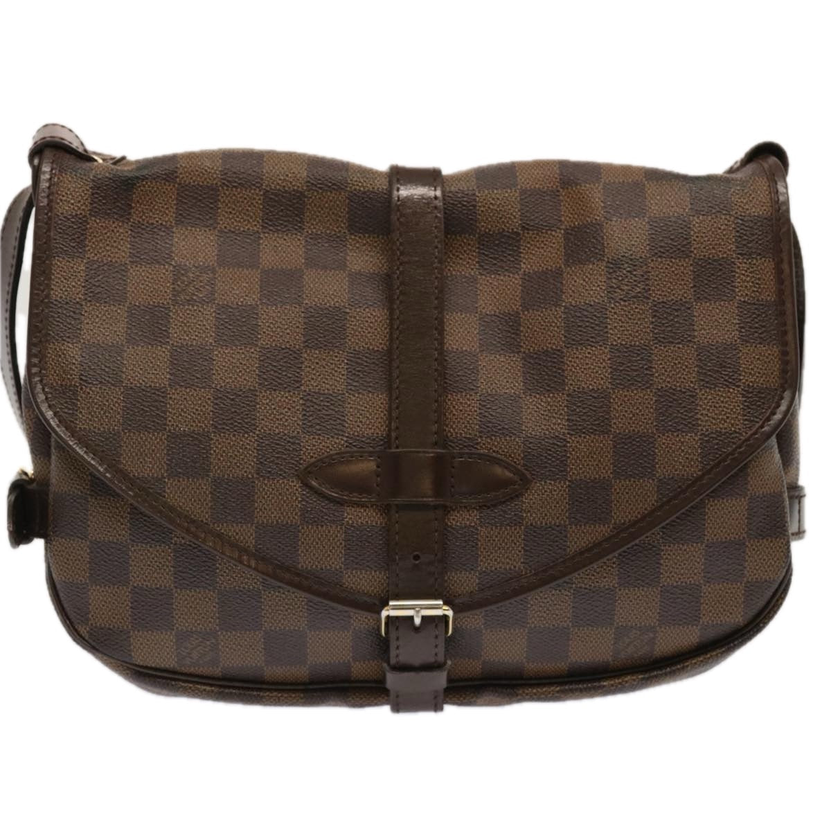 LOUIS VUITTON Damier Ebene Saumur 30 Shoulder Bag N48081 LV ar11752