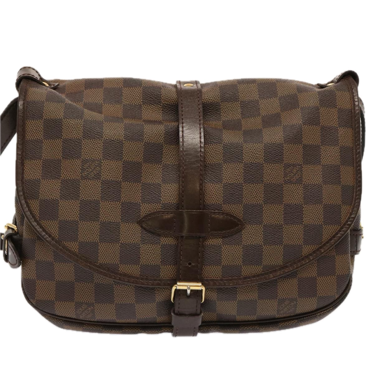 LOUIS VUITTON Damier Ebene Saumur 30 Shoulder Bag N48081 LV ar11752