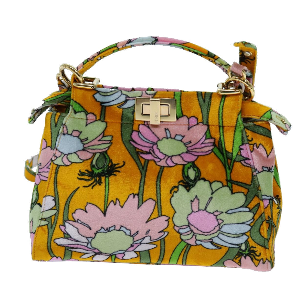 FENDI Mini Peek A Boo Hand Bag Velor 2way Multicolor ar11754A