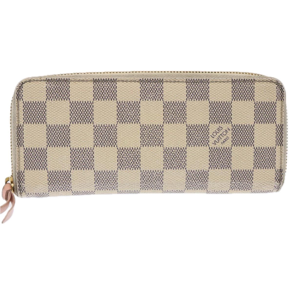 LOUIS VUITTON Damier Azur Portefeuille Clemence Long Wallet N61264 ar11756