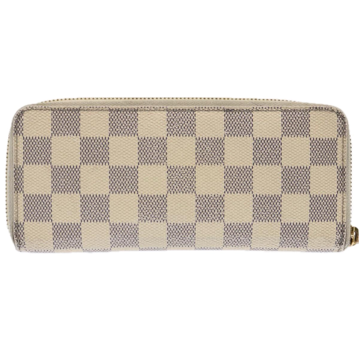 LOUIS VUITTON Damier Azur Portefeuille Clemence Long Wallet N61264 ar11756