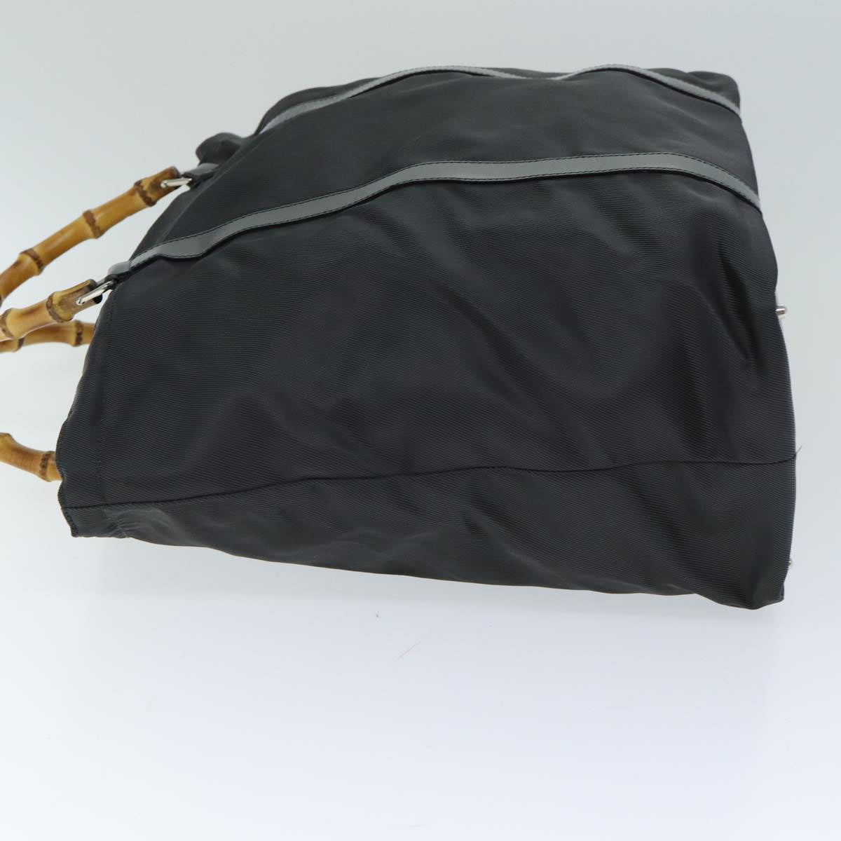 GUCCI Bamboo Hand Bag Nylon Gray 002 2854 0412 5 ar11843