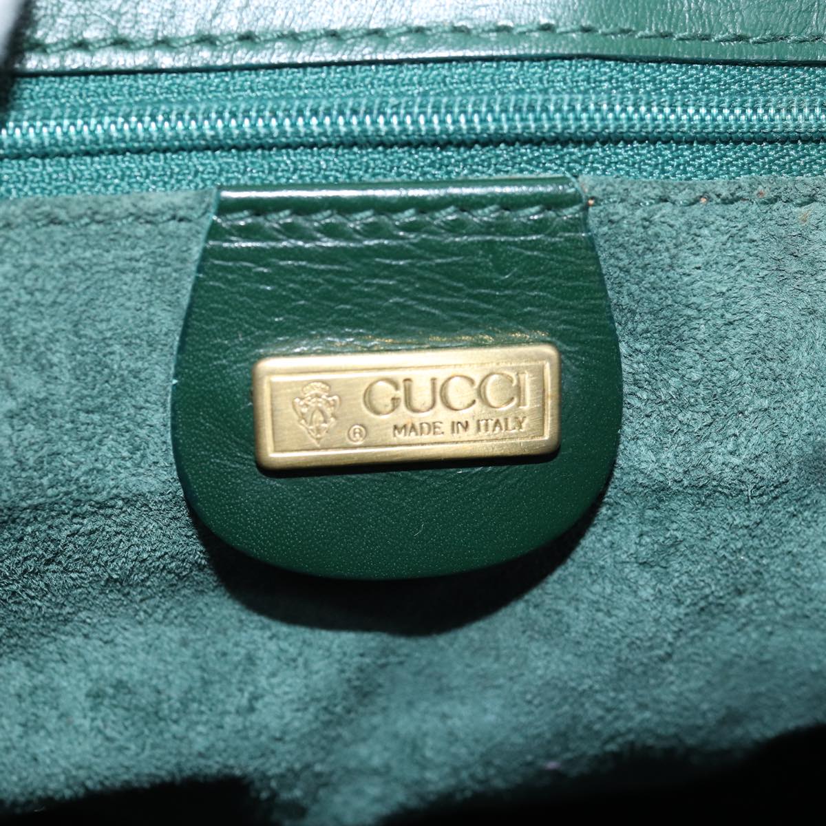 GUCCI Shoulder Bag Leather Green ar11848